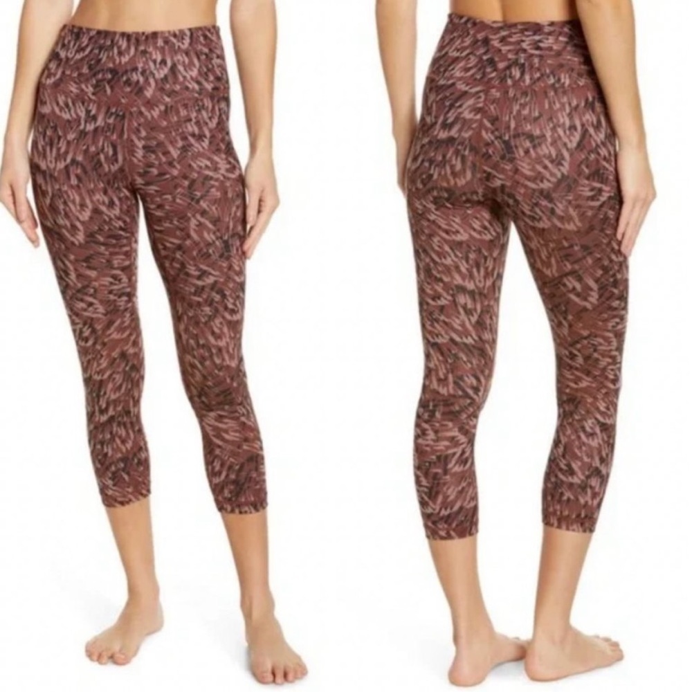 NEW Nordstrom Zella 2021 High Waist Studio Light Crop Leggings Size Medium Boho